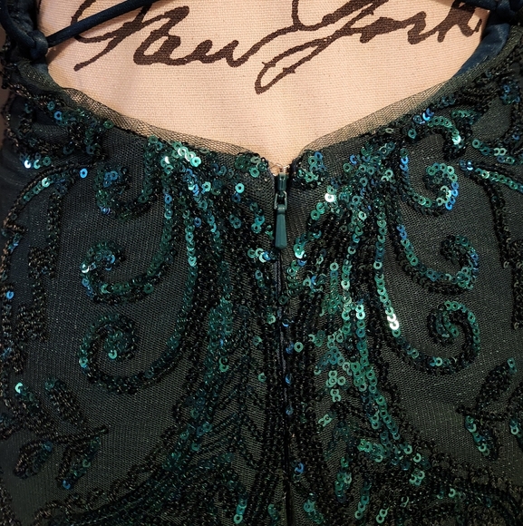 PromGirl Rated PG - Green Statement-Back Long Sequin Prom Dress - Picture 11 of 14